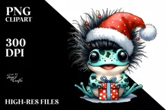 Enthusiastic Frog with Crazy Haircut, PNG Product Image 3