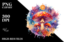 Vibrant Magical Celestial Mushroom Tarot PNG Product Image 2