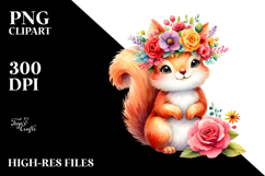 Sublimation Clipart White Background | Colorful Squirrel Product Image 2