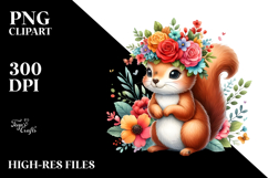 Sublimation Clipart White Background | Colorful Squirrel Product Image 2