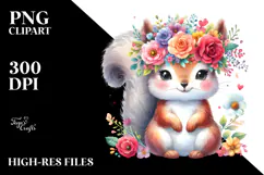 Sublimation Clipart White Background | Colorful Squirrel Product Image 2