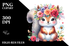 Sublimation Clipart White Background | Colorful Squirrel Product Image 2