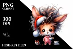 a Cute Watercolor Bunny PNG Product Image 3