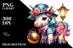 Colorful Baby Unicorn East Coast Swing Dancer PNG Product Image 2