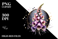 Glossy Foxglove with Golden Insertions PNG Product Image 2