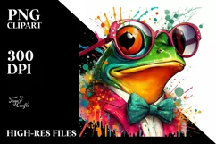 Colorful Artistic Frog Sunglasses, Clipart Product Image 3