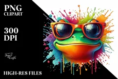 Colorful Artistic Frog Sunglasses, Clipart Product Image 3
