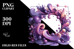 Abstract Violet Glossy Watercolor Frame Product Image 2