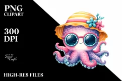 Colorful Baby Octopus with Sun es and Sun Hat Product Image 3