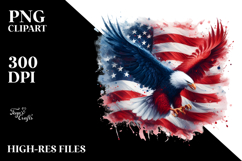 Detailed USA Flag Watercolor PNG Product Image 2