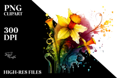 Abstract Daffodil Frame PNG Product Image 2