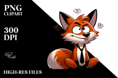 Silly Cartoon Fox, Transparent PNG Product Image 2
