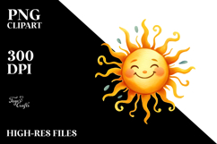 Very Simple Smiling Sun PNG Product Image 2