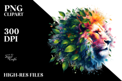 Vibrant Abstract Lion PNG Product Image 2