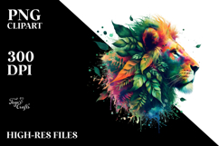 Vibrant Abstract Lion PNG Product Image 2