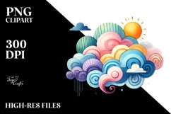 Colorful Whimsical Cloud PNG Product Image 2