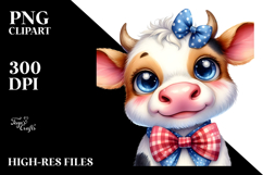 Cow with Bow and Tie, Transparent PNG Product Image 2
