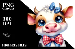 Cow with Bow and Tie, Transparent PNG Product Image 2