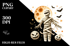 A Washed Retro Halloween Mummy PNG Product Image 2
