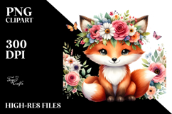Sublimation Clipart White Background | Colorful Fox Product Image 2