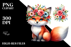 Sublimation Clipart White Background | Colorful Fox Product Image 2