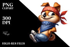 Goofy Cartoon Dog with Bandana, Transparent PNG Product Image 2