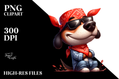 Goofy Cartoon Dog with Bandana, High-Res PNG Product Image 2