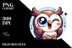 Silly Cartoon Owl PNG Product Image 2