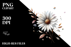 Daisy with Watercolor Splash, PNG Product Image 2