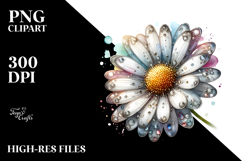 Daisy with Watercolor Splash, PNG Product Image 2