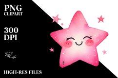 Pinkish Smiling Whimsical Star PNG Product Image 2