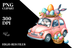 Colorful Bunny with Car and Easter Eggs Product Image 2