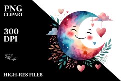 Colorful Half Moon with Hearts, Transparent PNG Product Image 2