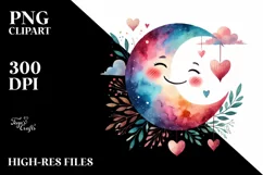 Colorful Half Moon with Hearts, Transparent PNG Product Image 2