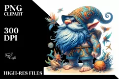Detailed Digital Painting Gnome Azzure Shorts Product Image 3