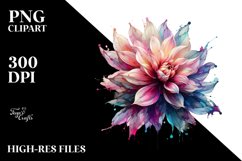 Abstract Material Watercolor Splash Dahlia Clipart Product Image 3