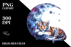 Tiger Sleeping on the Moon PNG Product Image 2