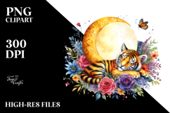 Tiger Sleeping on the Moon PNG Product Image 2