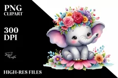 Vibrant Baby Elephant, Transparent PNG Product Image 3
