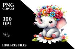 Cute Cartoon-Style Elephant Watercolor Product Image 2