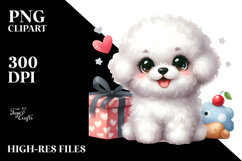 Happy Baby Bichon Frise Watercolor PNG Product Image 2