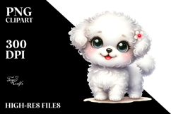 Happy Baby Bichon Frise Watercolor PNG Product Image 2