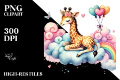 Colorful Giraffe Cloud PNG Product Image 2