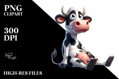 Goofy Holstein Cow with Bow Tie PNG Product Image 2