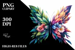 Vibrant Watercolor Butterfly PNG Product Image 1