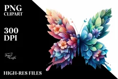 Vibrant Watercolor Butterfly PNG Product Image 3