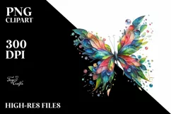 Vibrant Watercolor Butterfly PNG Product Image 1