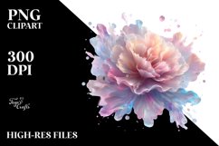 Pastel Shiny Carnation Transparent Watercolor Splash PNG Product Image 1