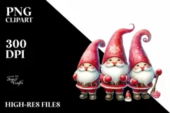 Retro Santa Gnomes, Transparent PNG Product Image 1