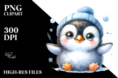 Energetic Baby Penguin PNG Product Image 2